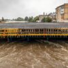 High water level on river Bialka in Glucholazy