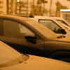 Dirty cars by dust storm