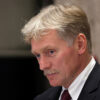 Kremlin spokesman Dmitry Peskov attends a news conference in Samarkand